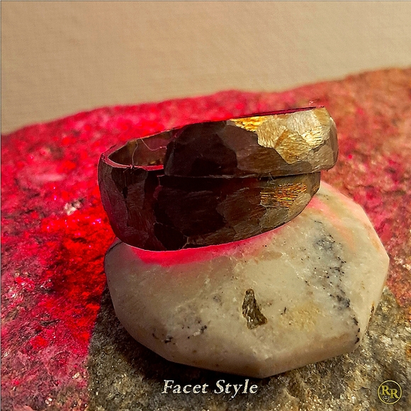 Special S Bend Facet Style Grind Spoon Ring - Picture 1 of 3
